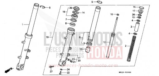FOURCHETTE AVANT CBR1000FM de 1991